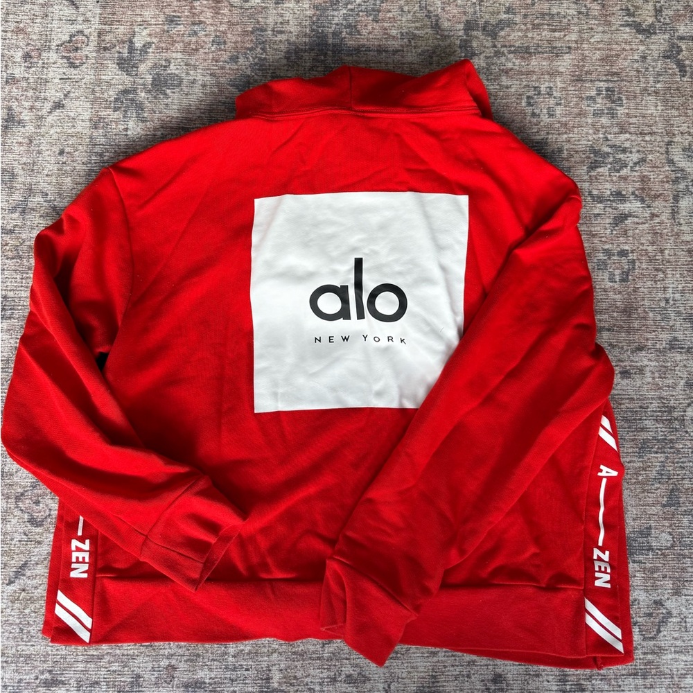 Alo Red Hoodie with White Logo